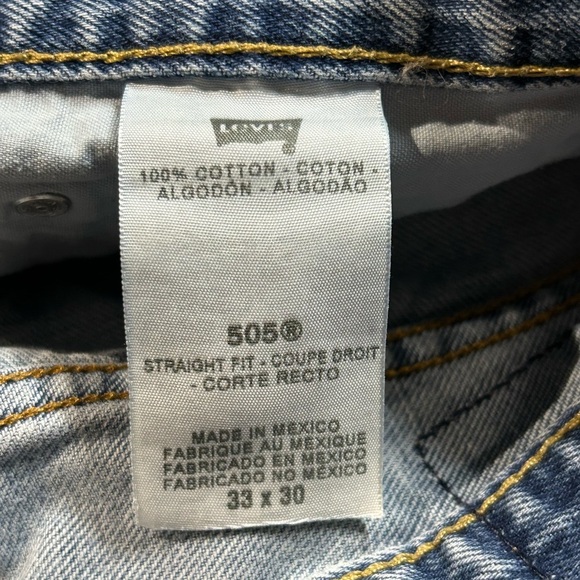Vintage Levi's 505 Straight Mid Rise Distressed Dad Jeans 100%‎ Cotton 33 - Picture 6 of 7
